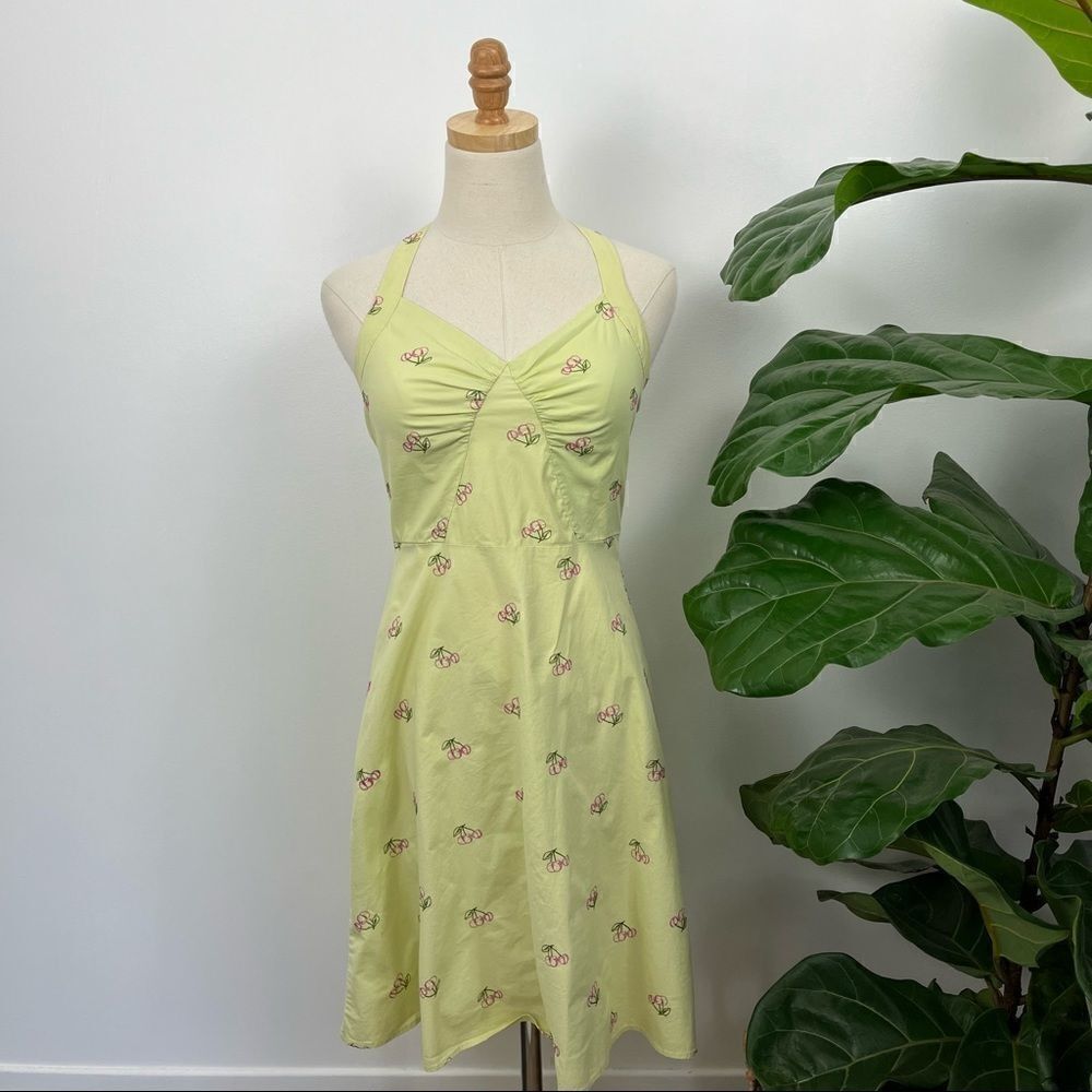 Vintage Embroidered Halter Cherry Dress - Picture 2 of 12